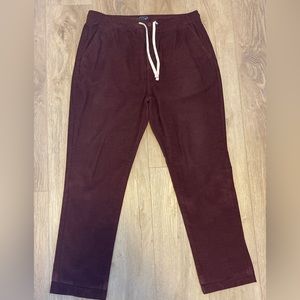 Mens J Crew Burgundy Corduroy Dock Pants Large